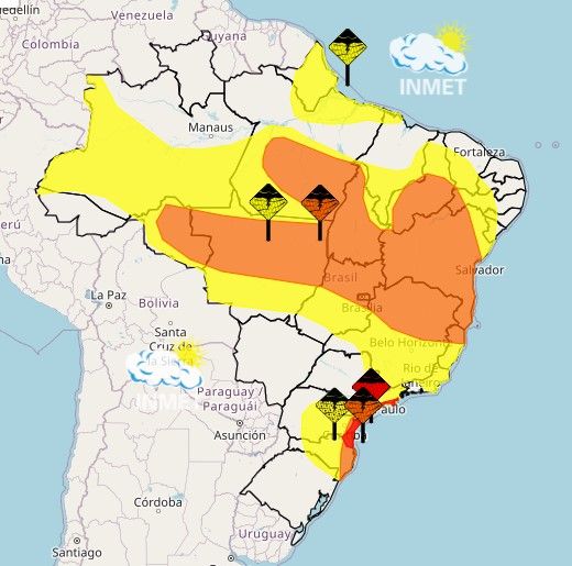 Região Sul e litoral de SP têm risco de tempestades nesta quinta-feira