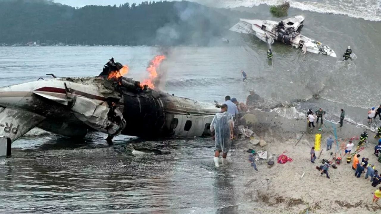 Poder Expresso: Avião explode em praia de Ubatuba após ultrapassar pista de pouso; piloto morre e 4 ficam feridos