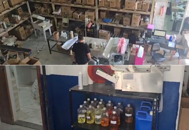 Polícia apreendeu produtos químicos tóxicos no local | Reprodução