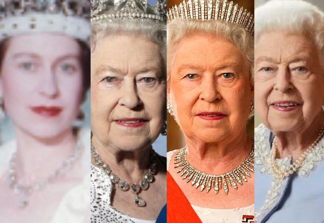A Rainha Elizabeth II em várias fases da vida dela
