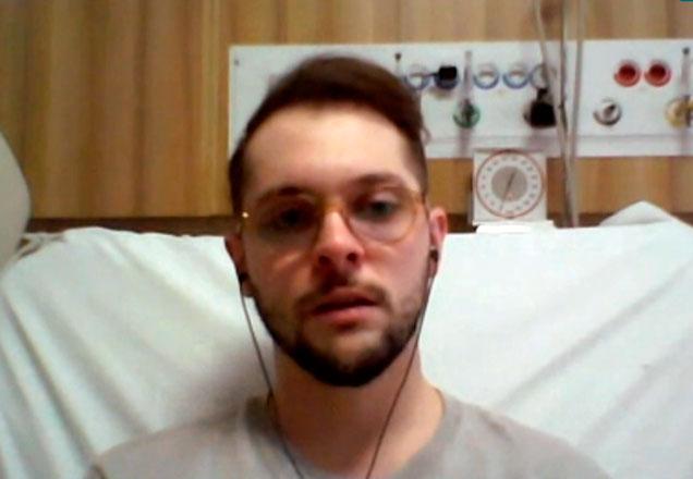 Advogado está em cama de hospital participando de audiência online