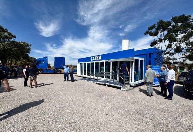 Agência contêiner no Sol Nascente, no Distrito Federal | Maycon Leão/SBT