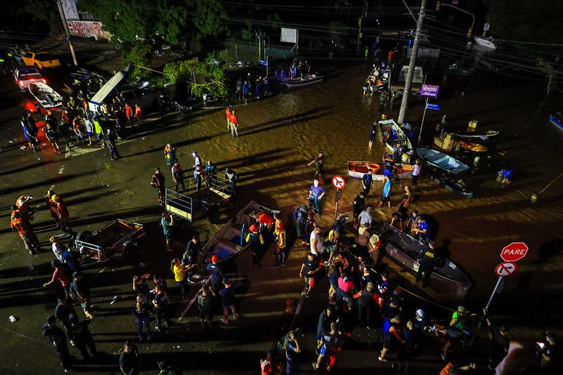 Governador acompanha resgate no bairro São Geraldo, em Porto Alegre