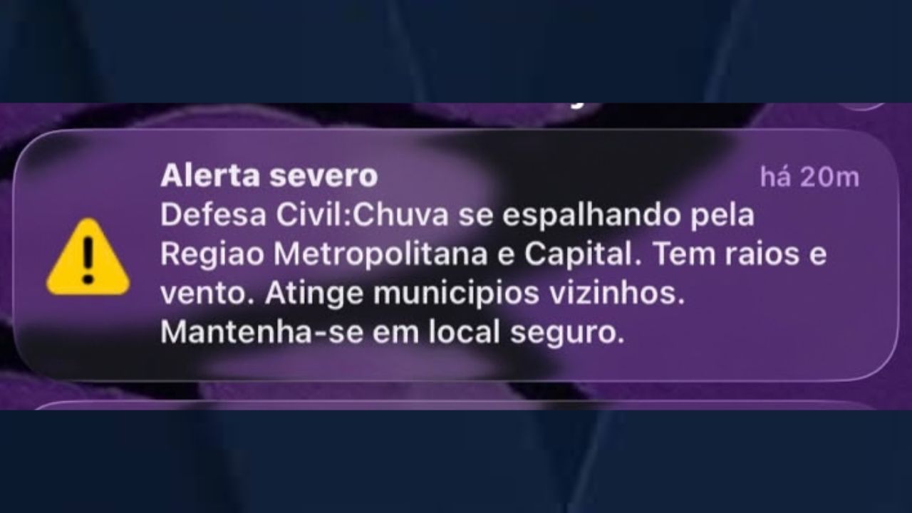 Defesa Civil alerta para chuva forte na capital e Grande SP