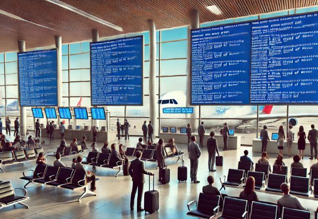 Alguns aeroportos tiveram problemas em seus sistemas; ANAC diz que está monitorando a situação | Imagem gerada por IA