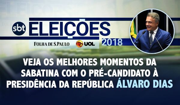 Álvaro Dias tentará acabar com reeleição e discorda de ´balcão de negócios´ Álvaro Dias tentará acabar com reeleição e discorda de ´balcão de negócios´