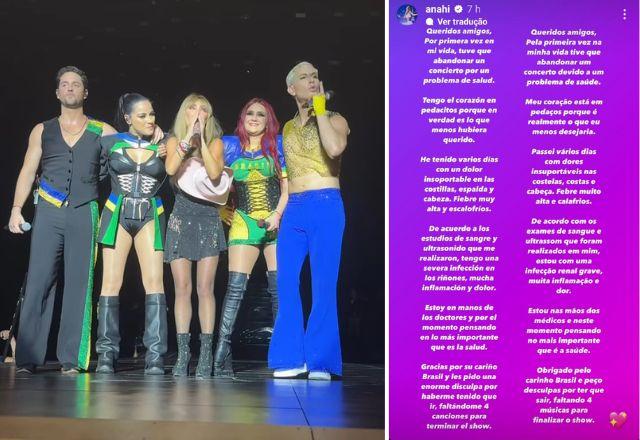 Anahi lamentou deixar o show