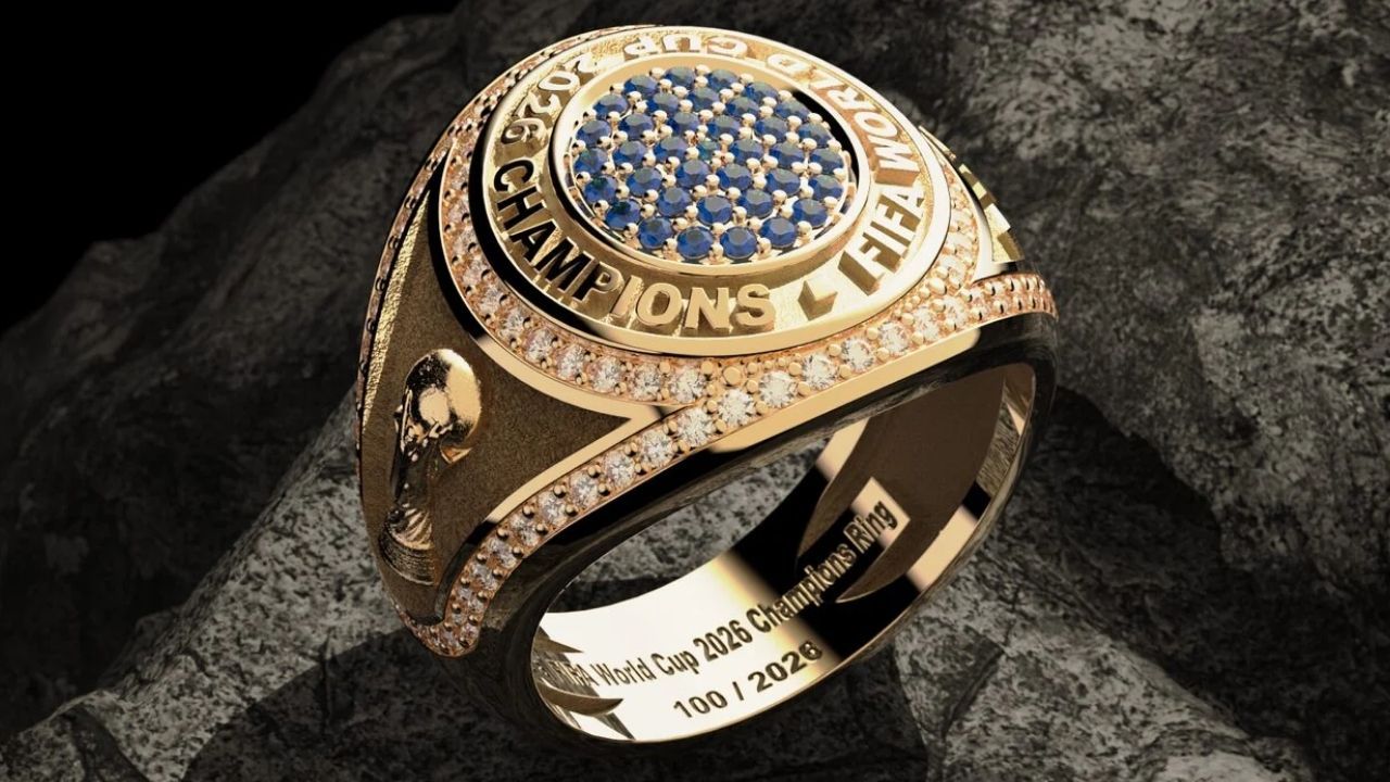 Anéis são feitos com ouro amarelo, diamantes e safiras | Divulgação/Fifa