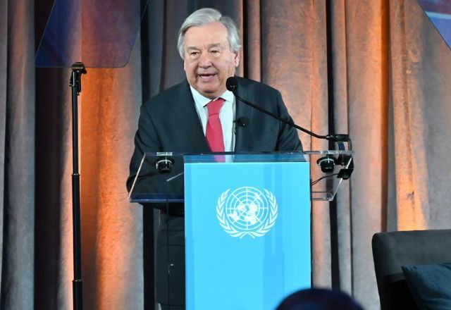 António Guterres em evento da ONU no Museu Americano de História Natural, em Nova Iorque | Divulgação/UN