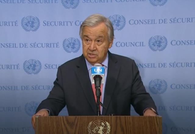Antonio Guterres secretário-geral da ONU em Nova York pediu união contra o Talibã