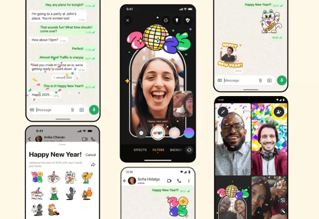 Aplicativo de mensagens da Meta entra no clima das festas de final de ano e lança figurinhas e reações festivas | Divulgação/WhatsApp