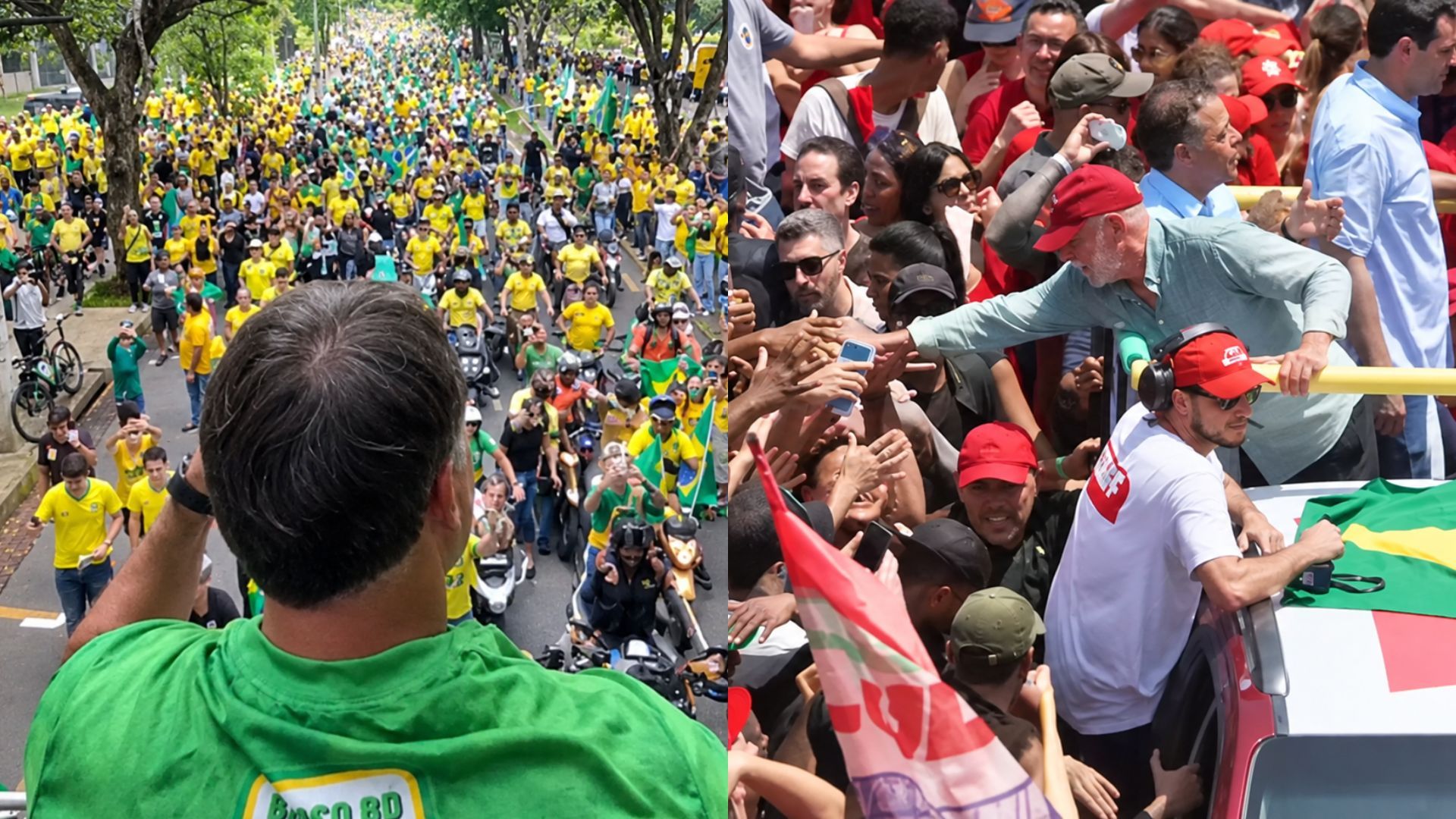 Flávio faz motociata em BH; Lula sobe em trio em Copacabana
