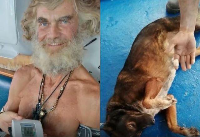 Australiano e cadela após ficarem dois meses à deriva no Oceano Pacífico