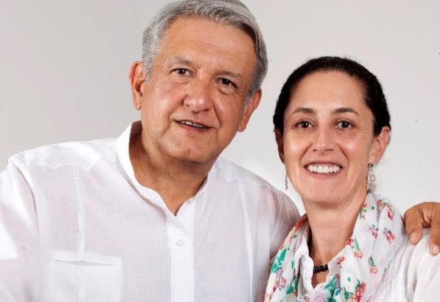 Autal presidente mexicano Andrés Manuel Lópes Obrador (AMLO) e Claudia Sheinbaum, que foi eleita a 1ª presidente mulher do México | Facebook/Claudia Sheinbaum Pardo