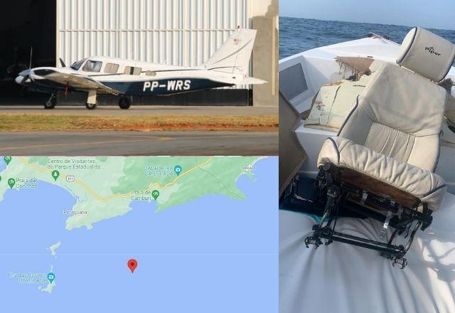 Avião caiu nesta manhã em alto mar entre os Estados de São Paulo e Rio de Janeiro | Reprodução