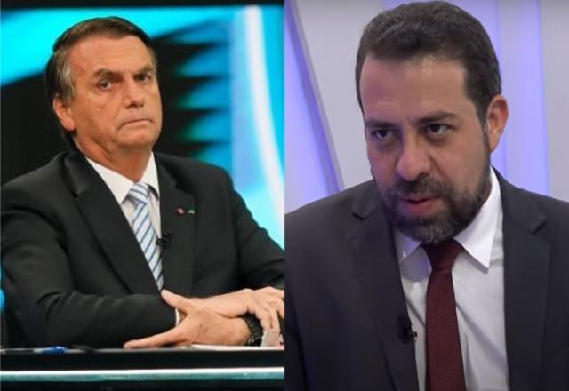 À esquerda, Bolsonaro (PL), e, à direita, Guilherme Boulos (PSOL), quando cederam entrevistas ao SBT
