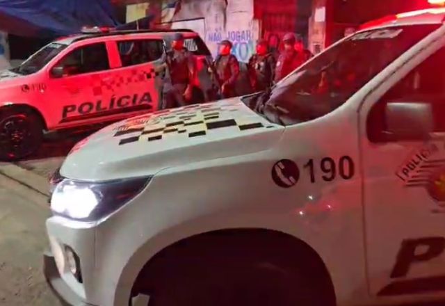 Viaturas da Polícia Militar em Santo André (SP) | Reprodução/SBT