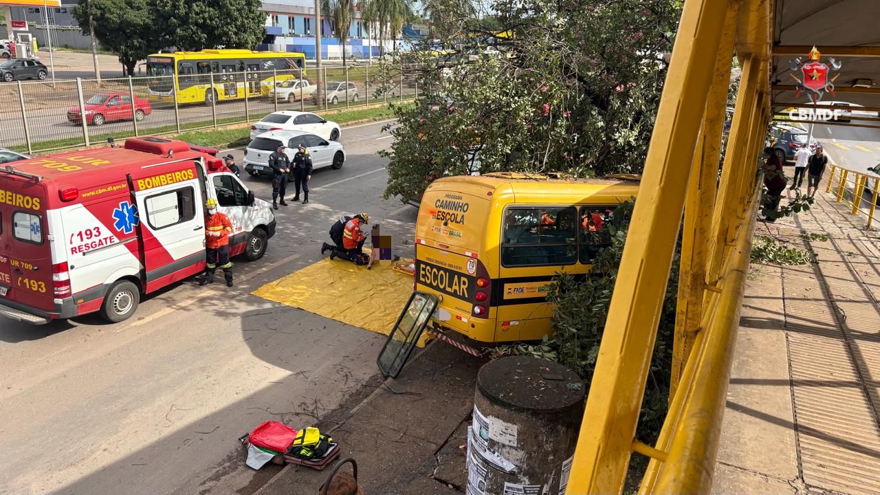 Bombeiros afirmaram ainda não haver informações sobre dinâmica do acidente. Em comunicado preliminar, PMDF citou possível quebra da barra de direção | Divulgação/CBMDF