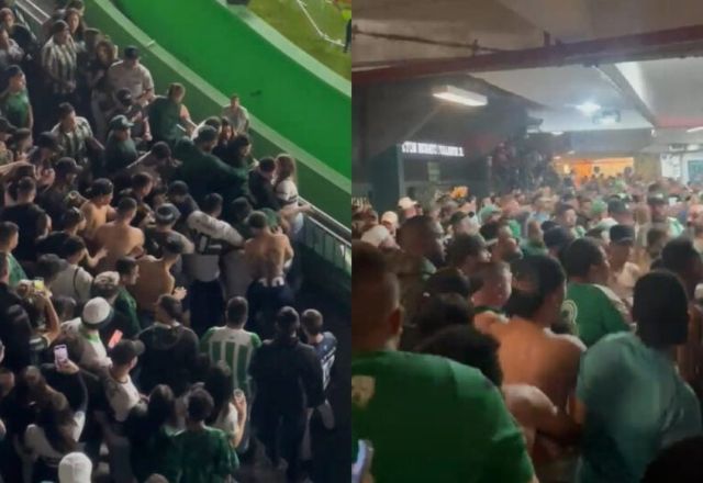 Confusão aconteceu tanto dentro como fora do Couto Pereira | Reprodução