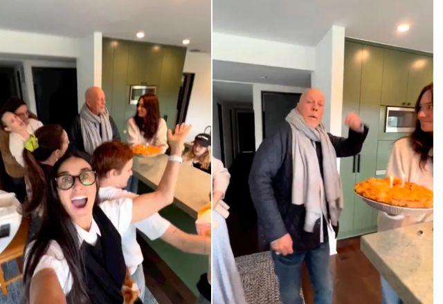 Bruce Willis celebra aniversário com a família