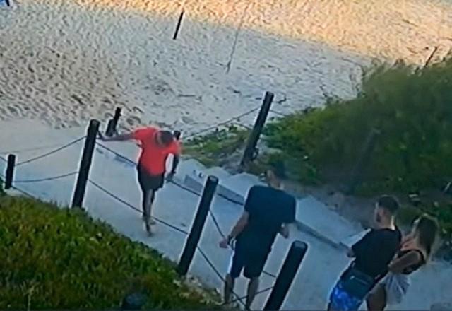 Câmera de segurança flagra MC Kevin e amigos na praia do RJ antes de morte do cantor