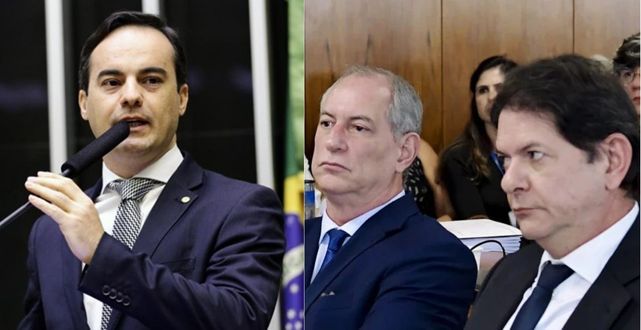 Capitão Wagner discursa na Câmara e Cid e Ciro Gomes se entreolham - Reprodução