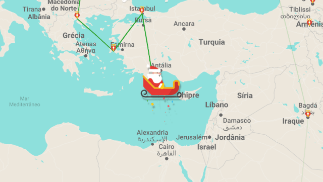 Foto: Reprodução/Santa Tracker