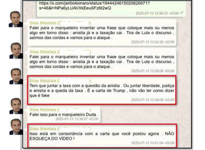 Conversa entre Malafaia e Bolsonaro | Divulgação/PF