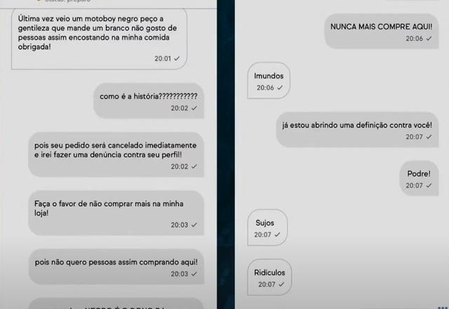Captura de tela de troca de mensagens em celular