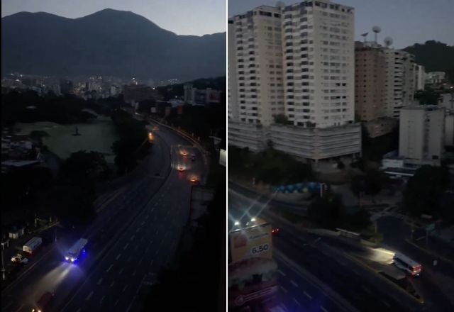 Caracas fica na escuridão durante apagão | Reprodução/Twitter