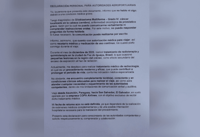 Carta em que Silvinei alega ter câncer no cérebro | Foto: reprodução