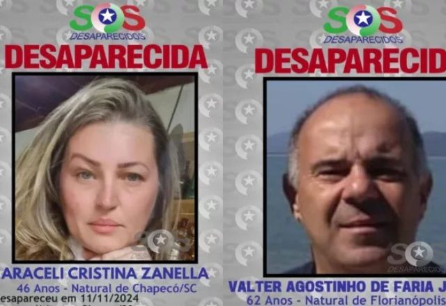 Casal desaparecido em Santa Catarina | Reprodução