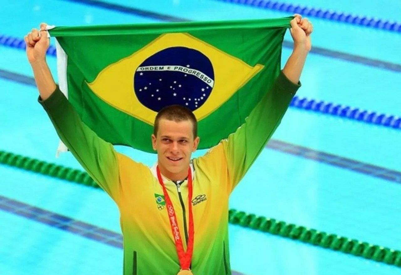  Recorde mundial de Cesar Cielo se mantém vivo após quarta Olimpíada. Foto: Reprodução / Time Brasil