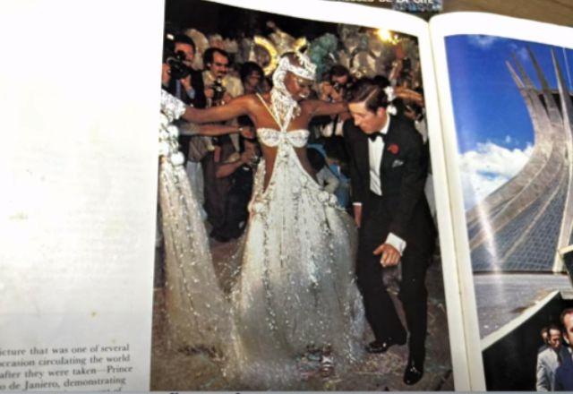 Charles conheceu o carnaval brasileiro e dançou com Pinah, na época com 18 anos | Arquivo pessoal