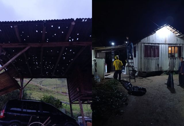 Chuva de granizo causa estragos em comunidade de Santa Catarina