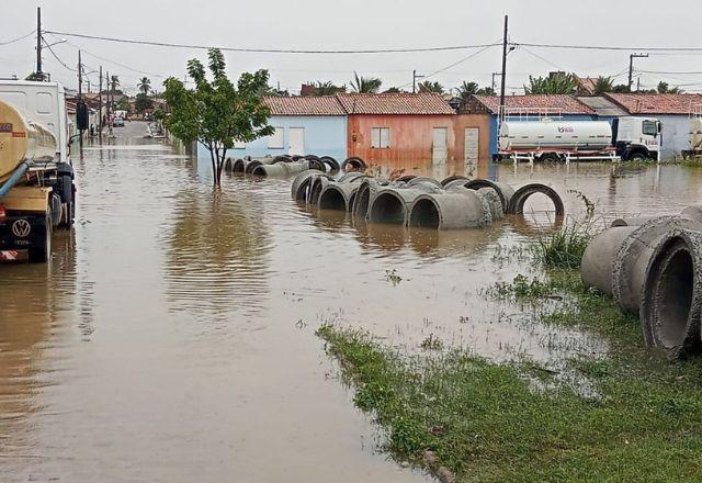 Cidade alagada por decorrência das fortes chuvas que atingiram algumas cidades do Brasil