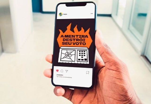 Com o slogan “A mentira destrói seu voto”, campanha é realizada em parceria com outras 11 associações e instituições relacionadas ao jornalismo profissional | TSE/Divulgação