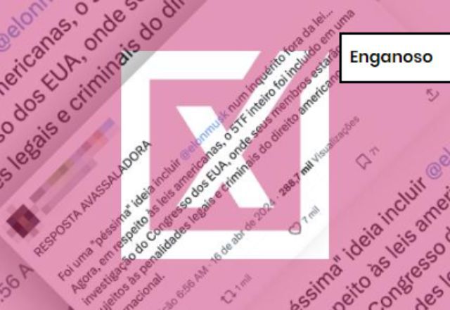 ENGANOSO: Congresso dos EUA não investiga ministros do STF, nem pode puni-los