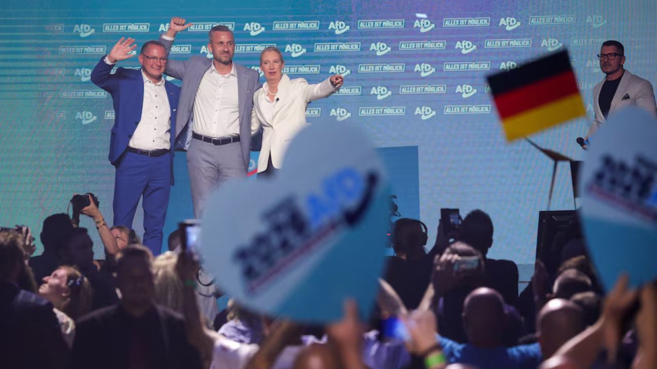 Os co-líderes do partido de extrema-direita Alternativa para a Alemanha (AfD), Alice Weidel e Tino Chrupalla | Reprodução/Reuters