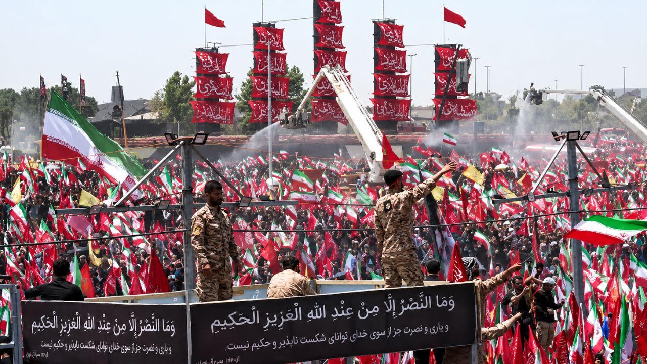 Imagem da notícia: Multidão acompanha funeral de Ali Khamenei em Teerã Imagem da notícia: Multidão acompanha funeral de Ali Khamenei em Teerã