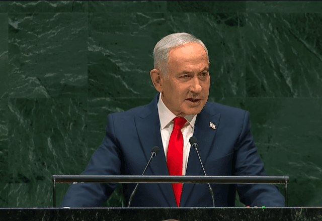 Primeiro-ministro de Israel, Benjamin Netanyahu, discursa na Assembleia Geral da ONU | Foto: Reprodução/YouTube/@unitednations - 24.09.2026