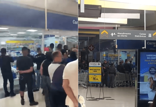 Tumulto é registrado em uma unidade da rede Carrefour na zona sul de São Paulo, onde uma mulher foi feita refém por cerca de duas horas | Fotos: Cedidas ao SBT - 30.09.2026