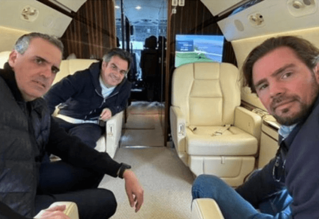 Daniel Vorcaro em avião com o senador Ciro Nogueira (PP-PI), partindo de New Jersey, nos EUA | Foto: Divulgação/PF