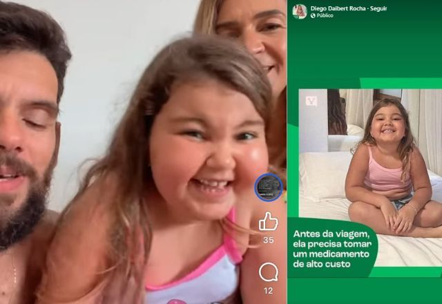 Maria Flor e os pais, Stanley Douglas e Juliana Dantas; golpista criou perfil falso nas redes sociais | Reprodução