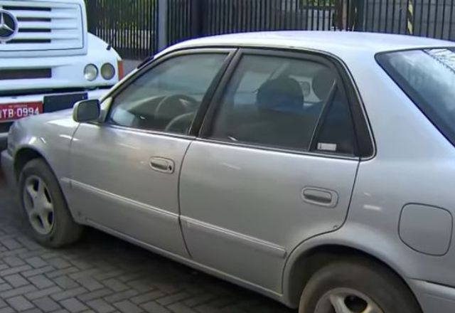 Corolla apreendido por envolvimento na morte de Vitória | Foto: Reprodução/SBT
