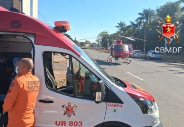 Corpo de Bombeiros do DF mobilizou três viaturas e resgate aéreo para atendimento | Divulgação/CBMDF