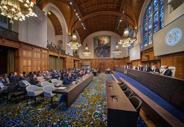 Corte Internacional de Justiça durante audiência sobre a aplicação da Convenção para a Prevenção e Punição do Crime de Genocídio na Faixa de Gaza | Divulgação/ICJ