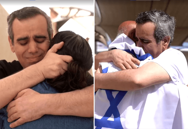Refém israelense Omri Miran é libertado. | Reprodução/Reuters