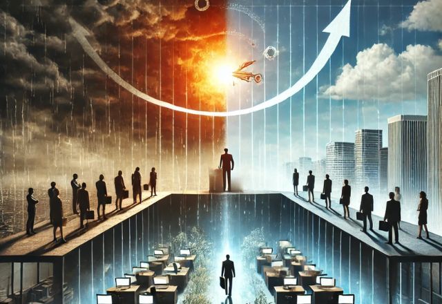 Da crise à recuperação a transição difícil, mas necessária | Cido Coelho/SBT News/Imagem gerada por IA