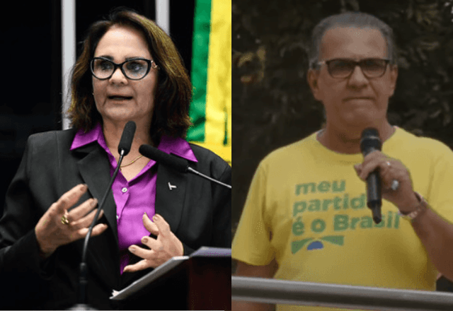 À esquerda, senadora Damares Alves, e à direita, o pastor Silas Malafaia | Reprodução SBT